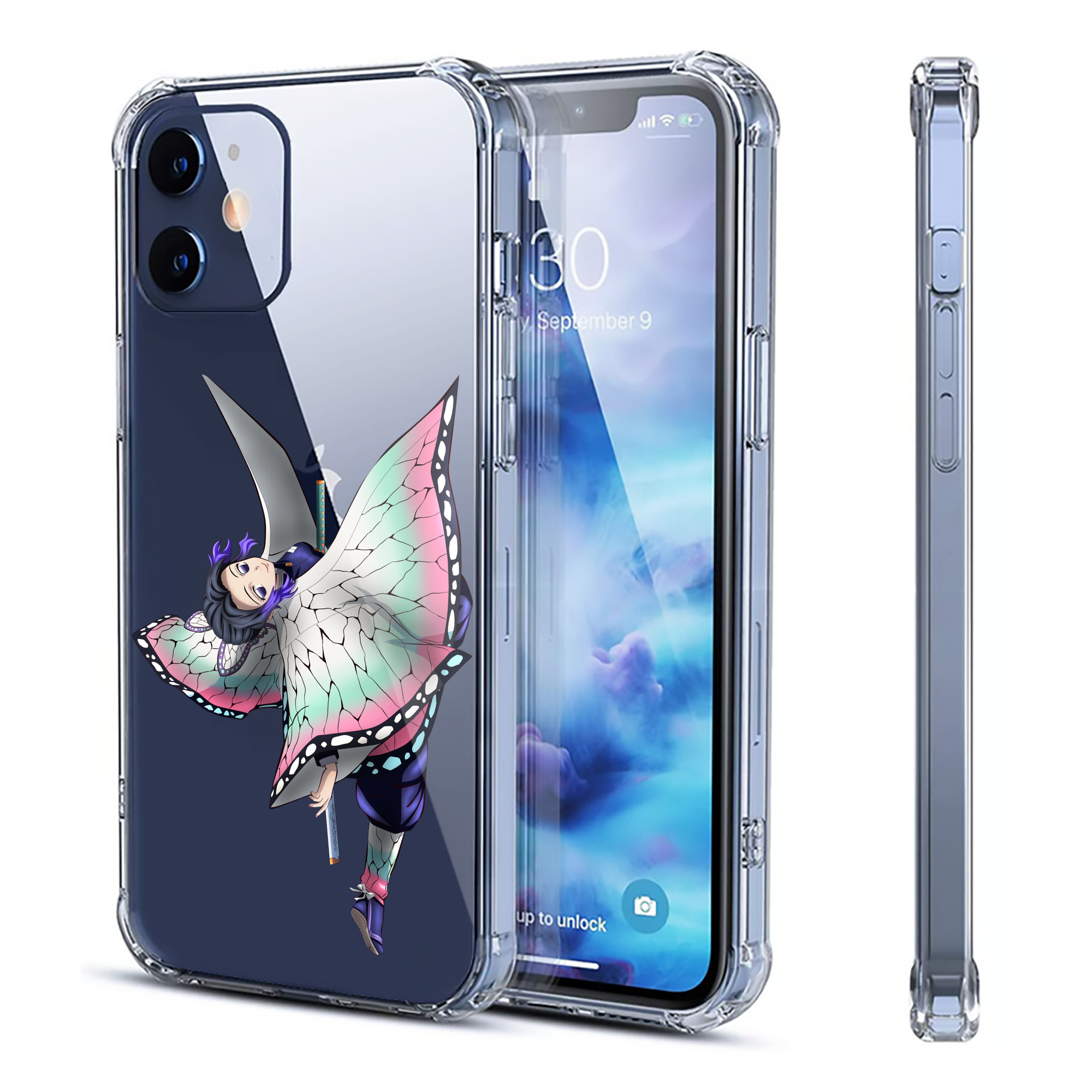 （画像用） 鬼滅の刃（きめつのやいば）蟲柱-胡蝶 しのぶ／こちょう しのぶ Kochou Shinobu 【iPhone 12シリーズ対応】透明スマホケース（クリアソフトケース）